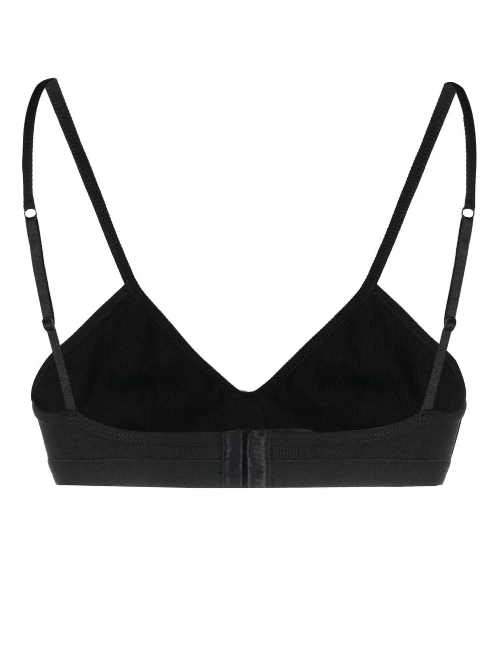 MARINE SERRE WOMEN Organic Cotton Ribbed Bra Black