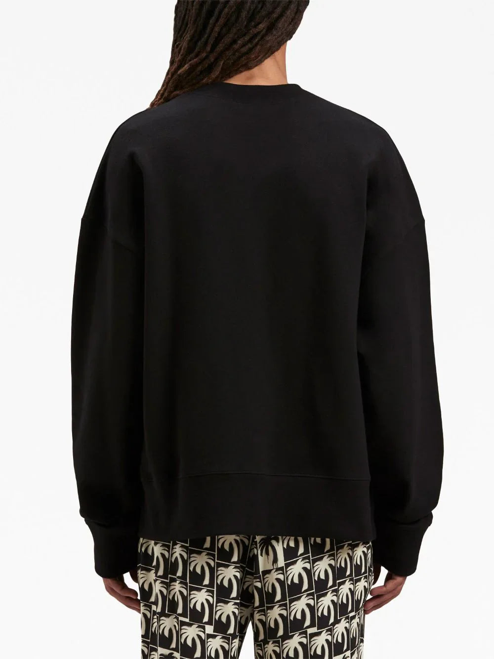 PALM ANGELS Logo Print Crewneck Black/White