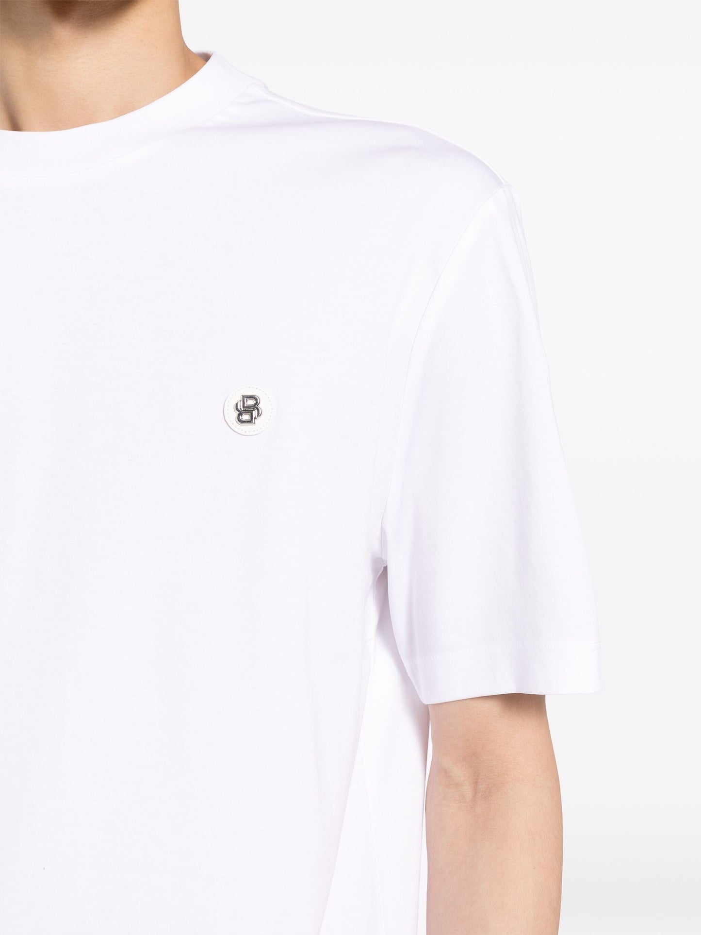 BOSS Logo Patch Cotton T-Shirt White