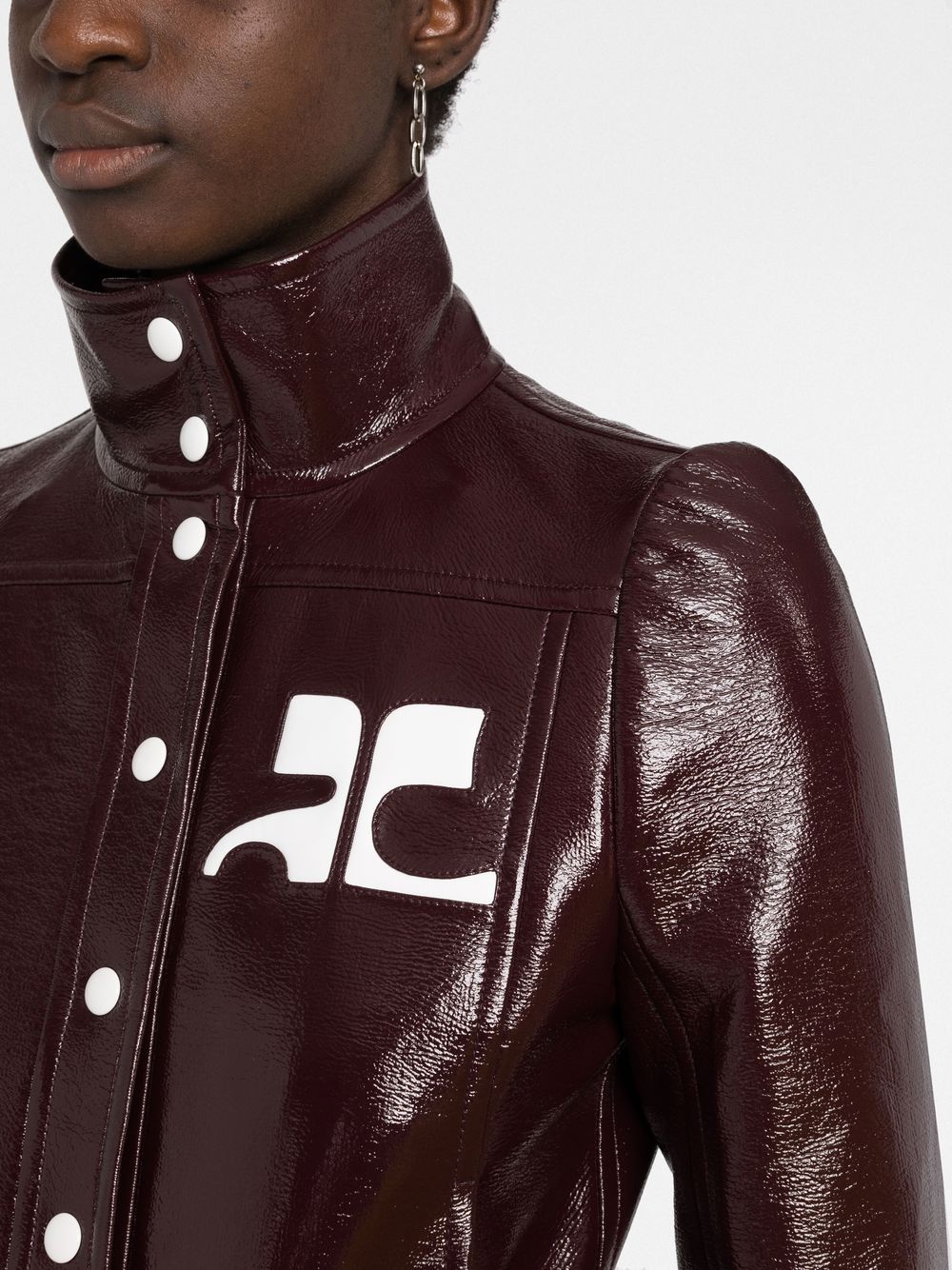 COURRÉGES WOMEN Vinyl Reedition Jacket Burgundy