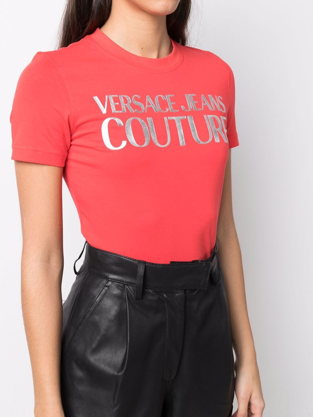 VERSACE Logo Print T-Shirt Red