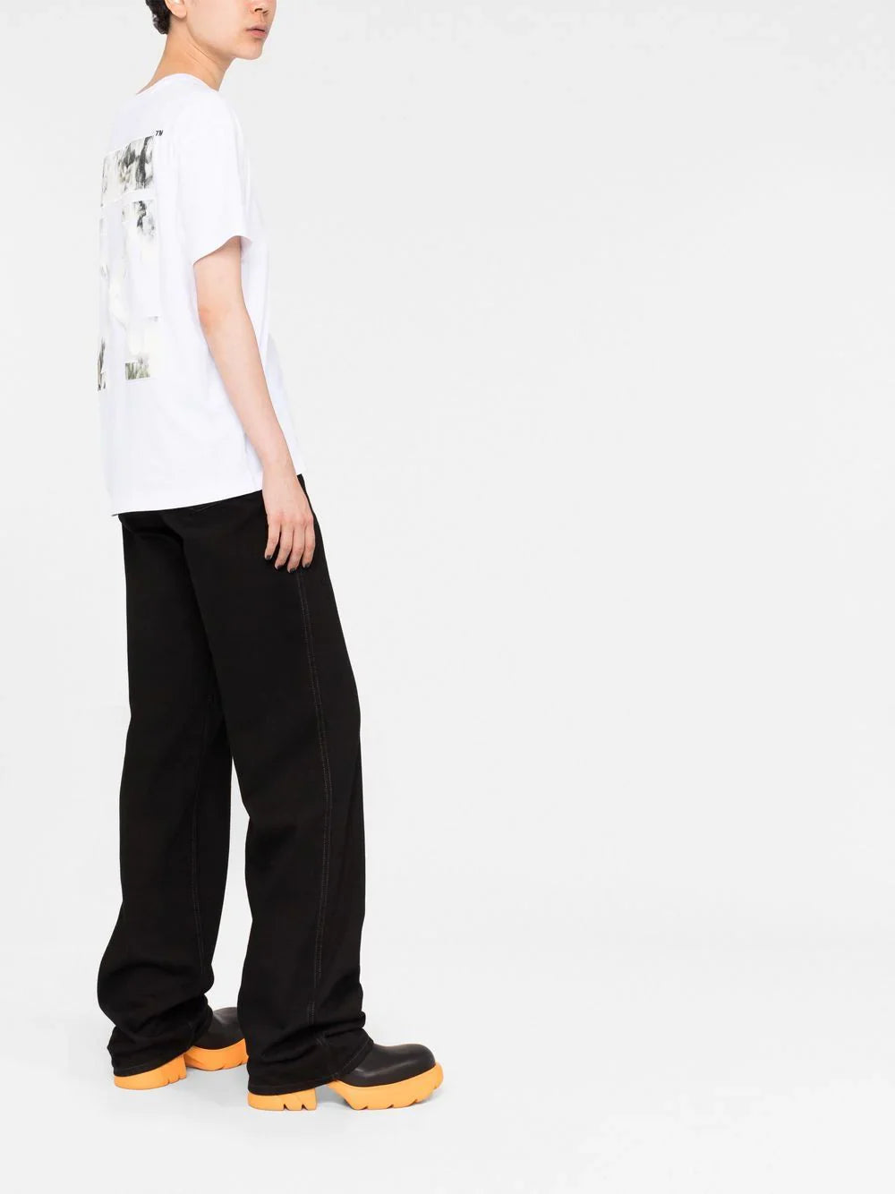 OFF-WHITE WOMEN Flock Chine Arrows Regular Tee White