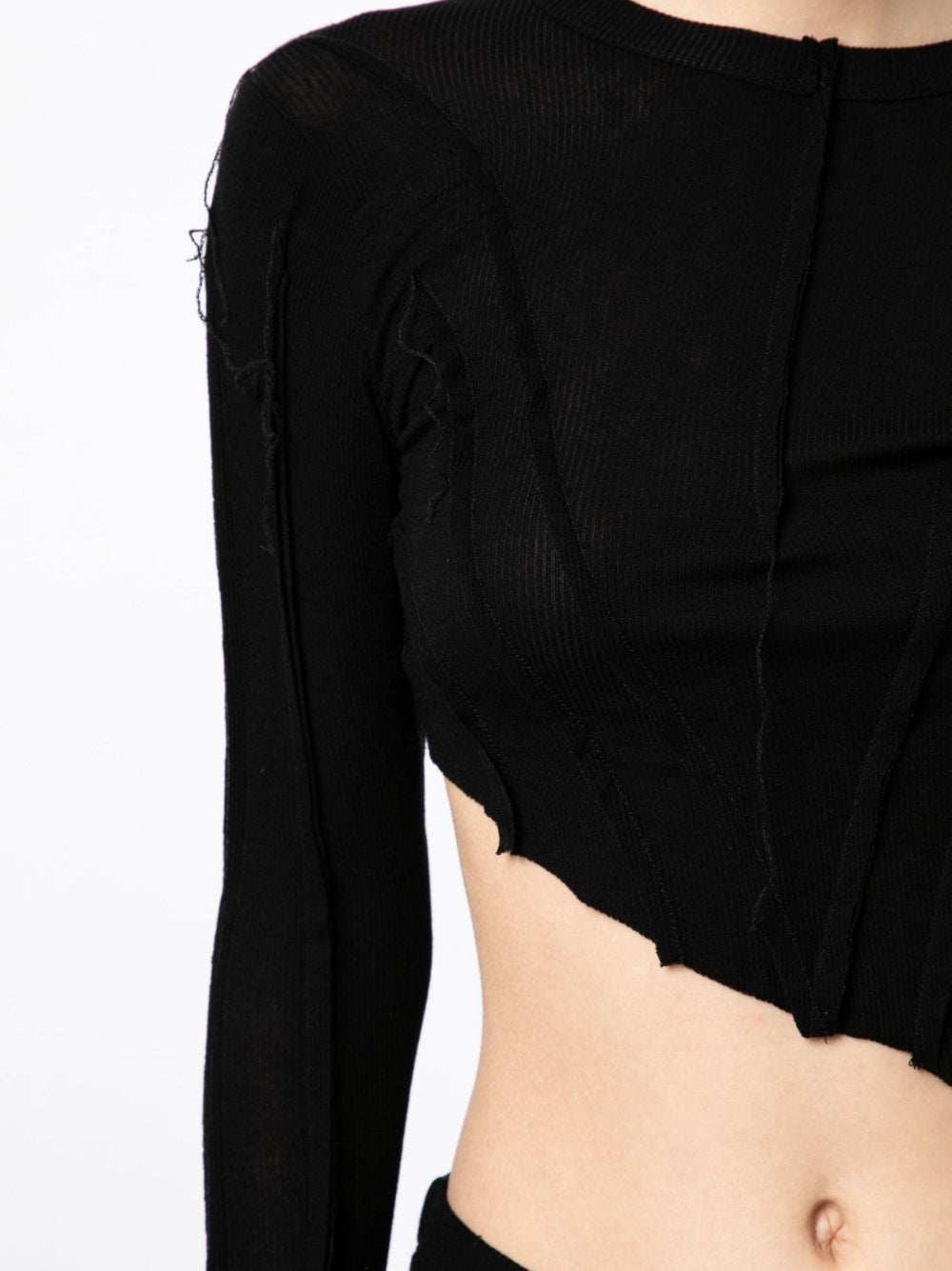 SAMI MIRO VINTAGE Asymmetric Long Sleeve T-Shirt Black