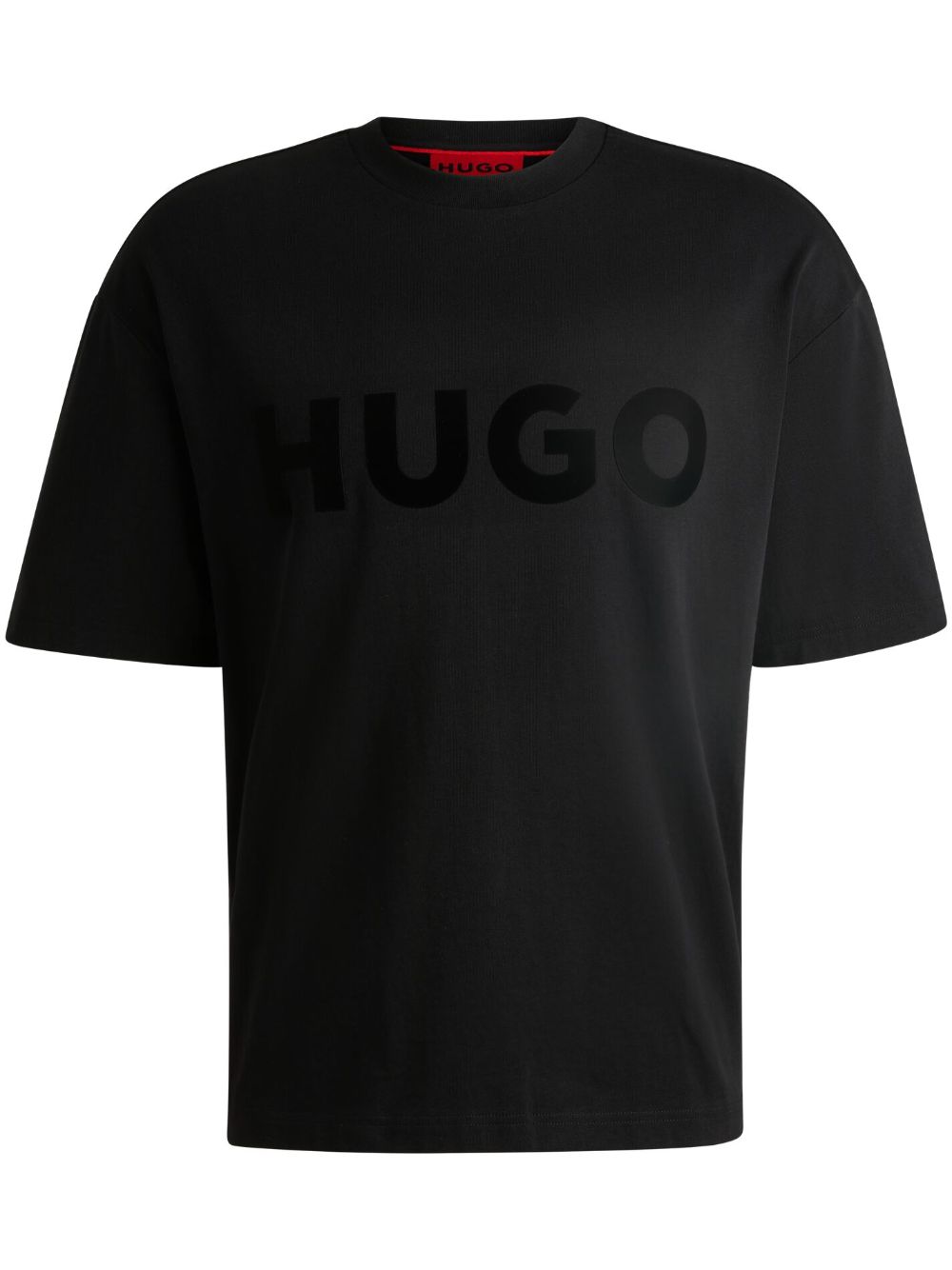 HUGO Dinkee Logo Print Cotton Oversized-Fit T-Shirt Black