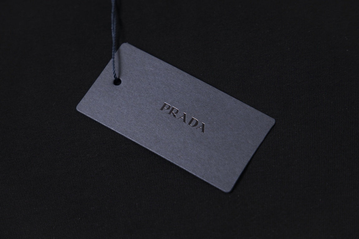 Prada Milano T-Shirt with Red Embroidered Logo