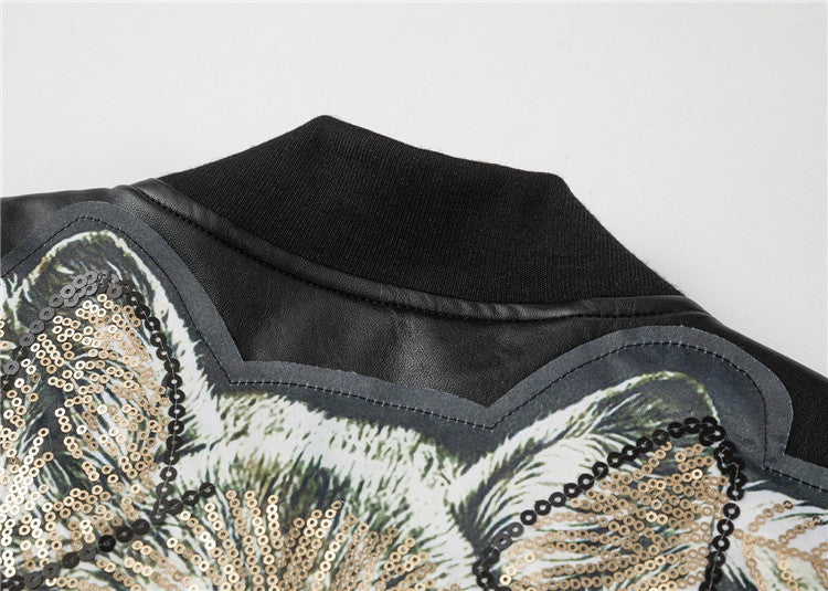 New- Printed Genuine leather Jacket