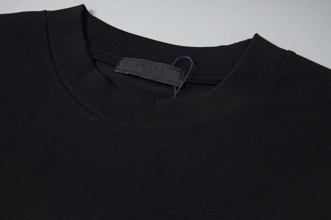 Prada Milano T-Shirt with Red Embroidered Logo