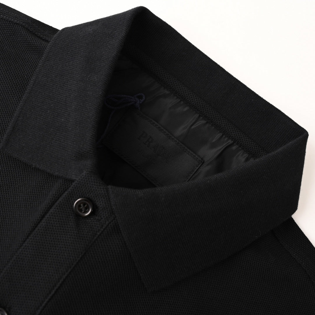 Prada Nylon Panel Polo – Black Edition