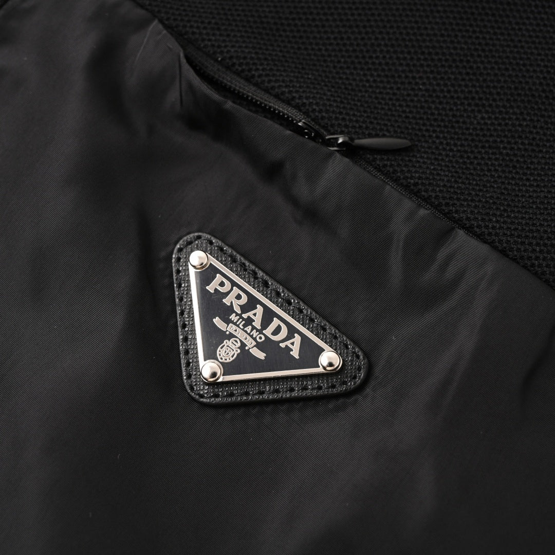 Prada Nylon Panel Polo – Black Edition