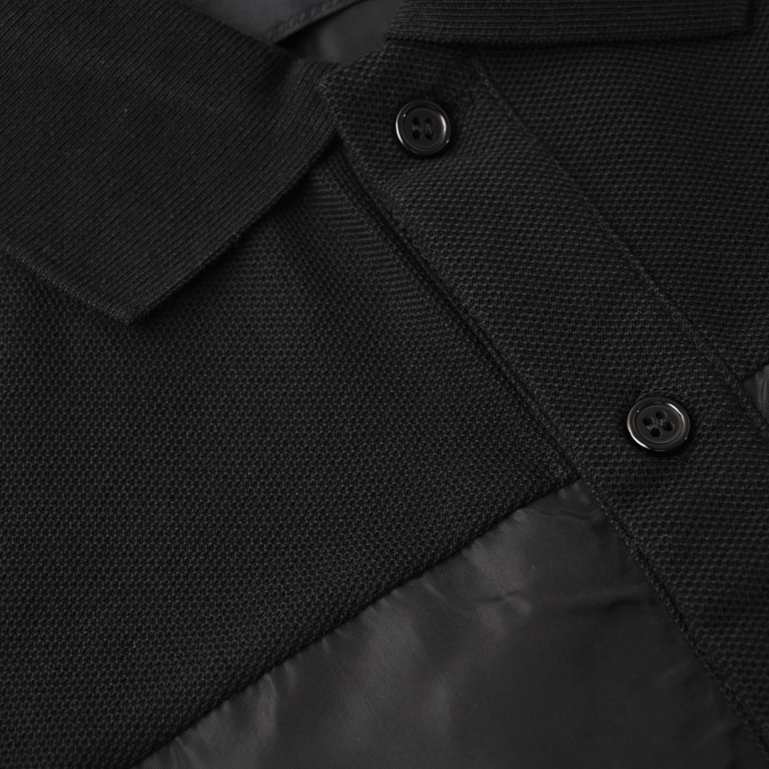 Prada Nylon Panel Polo – Black Edition