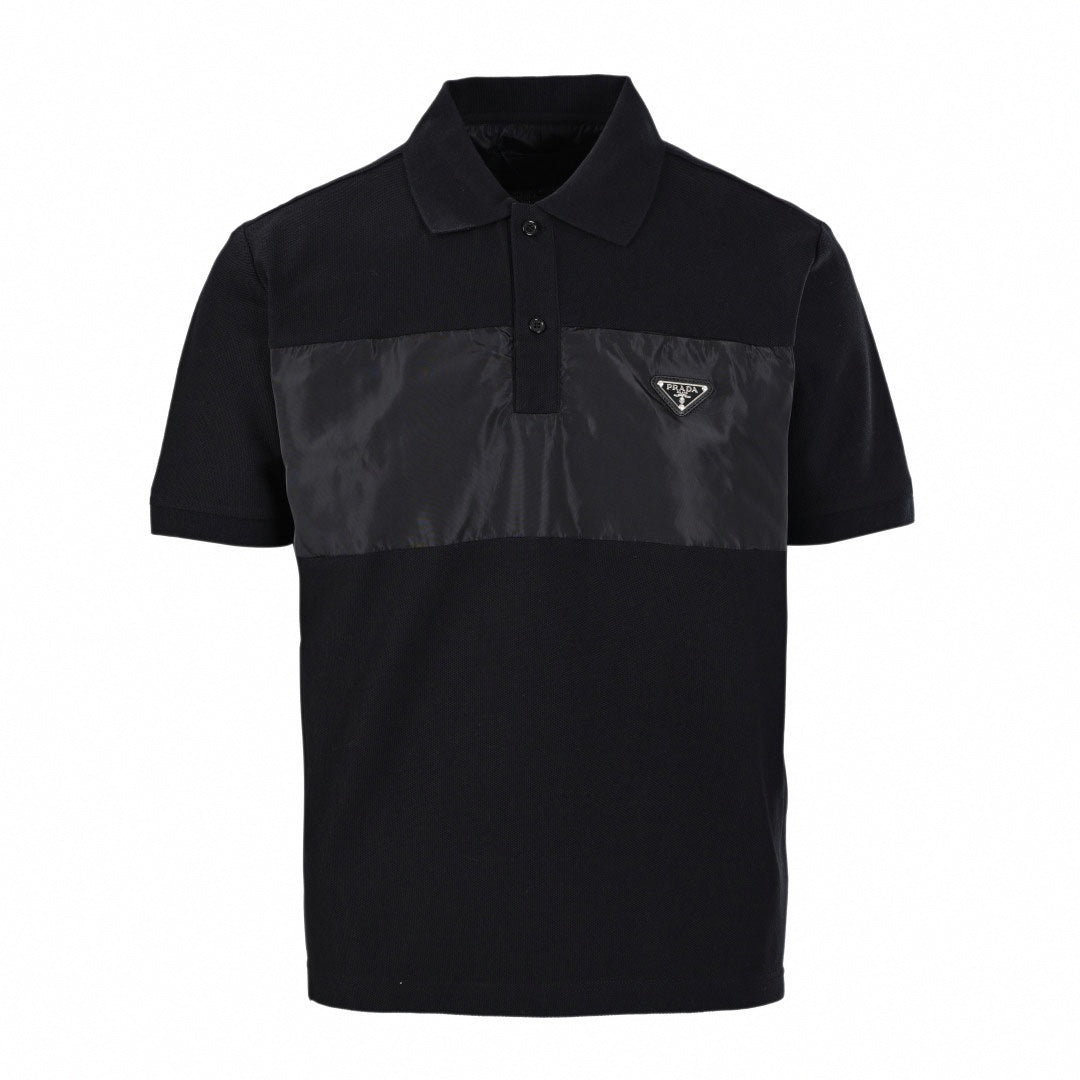 Prada Nylon Panel Polo – Black Edition
