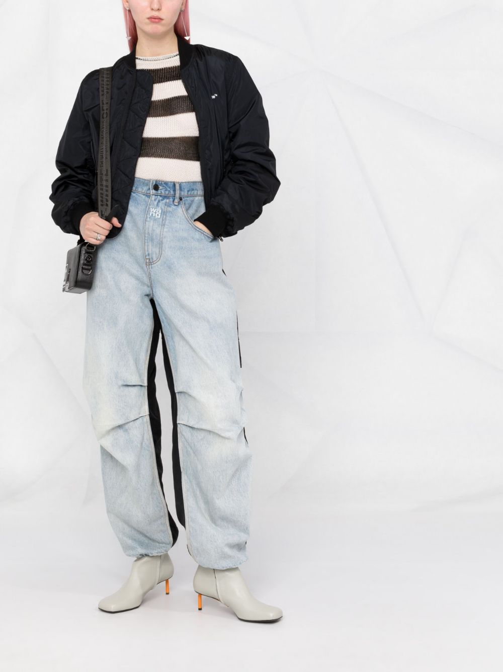 OFF-WHITE WOMEN Diag-print Bomber Jacket Black/White