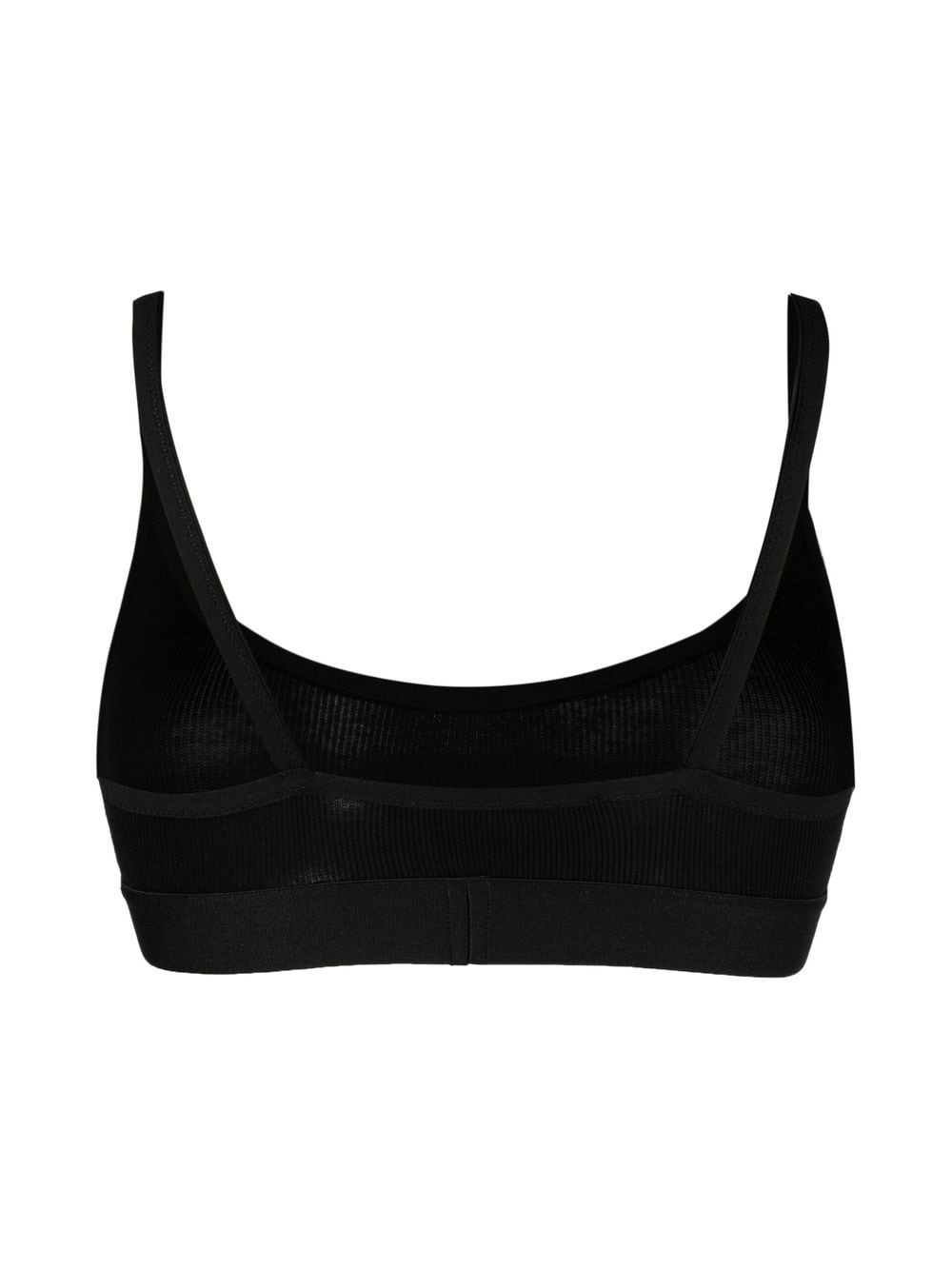 OFF-WHITE WOMEN Helvetica Logo Ribbed Bralette Black/White