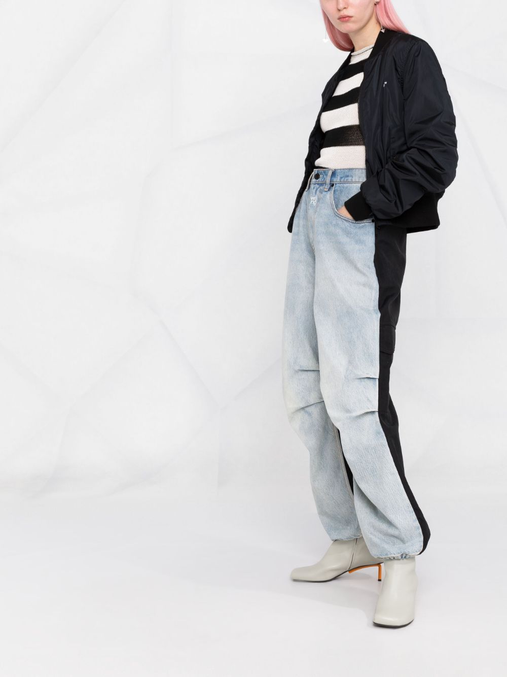 OFF-WHITE WOMEN Diag-print Bomber Jacket Black/White
