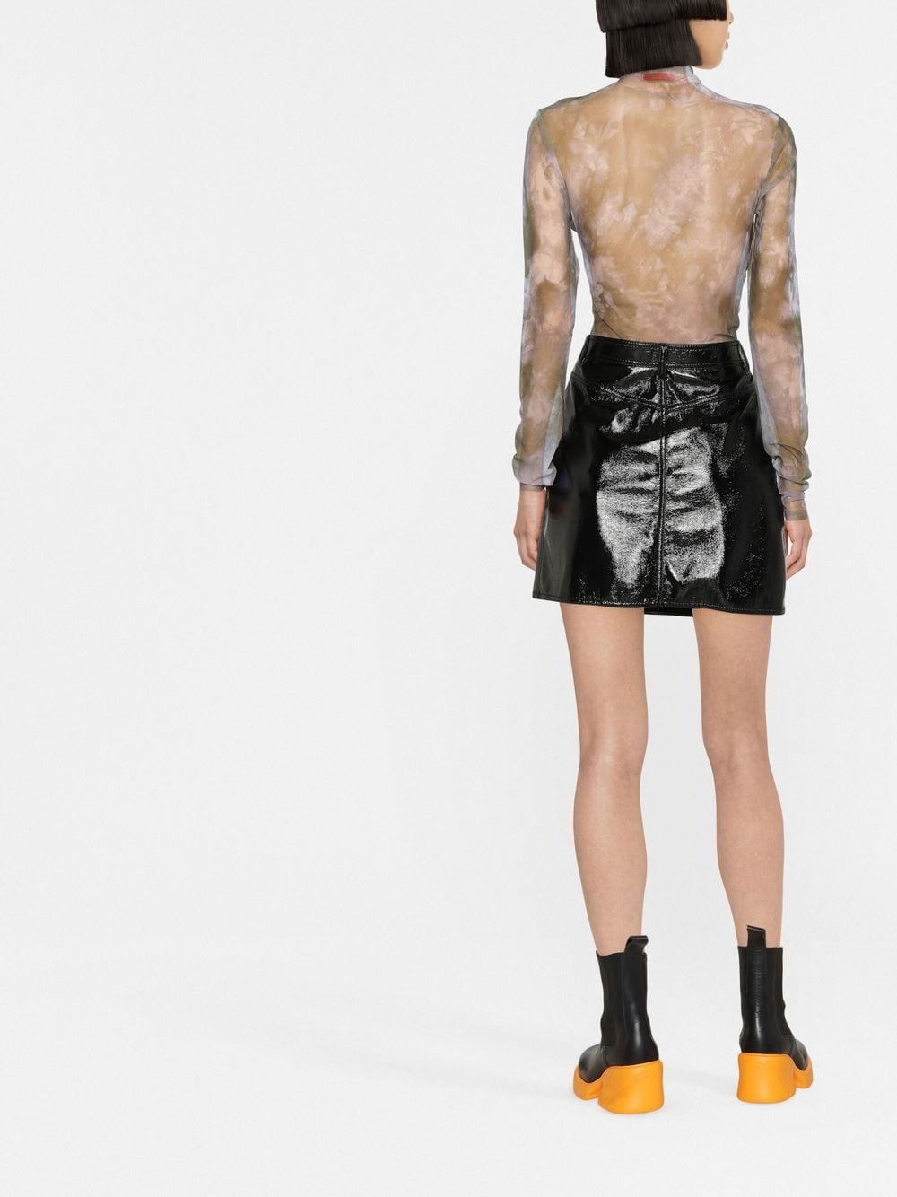 OFF-WHITE WOMEN Sheer Top Military
