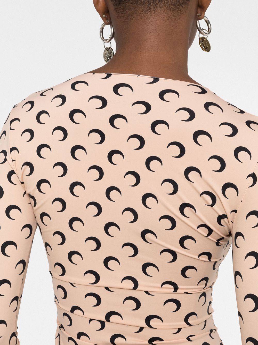 MARINE SERRE Crescent Moon-print T-shirt Tan