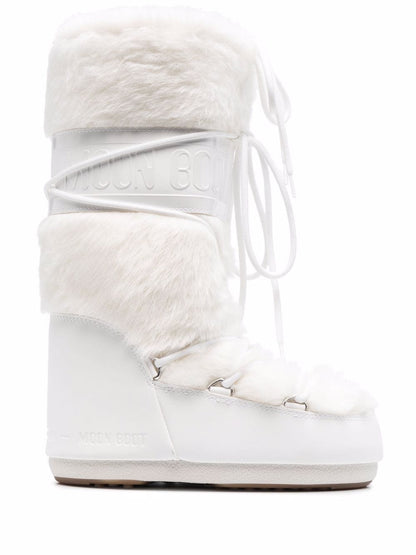 MOON BOOT UNISEX Icon Faux-fur Snow Boots White