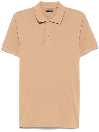 TOM FORD Cotton Polo Shirt Sand Beige