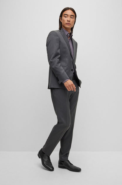 BOSS Embossed Leather Derby Shoes Black