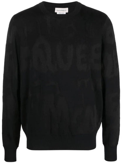 ALEXANDER MCQUEEN Graffiti Jacquard Jumper Black