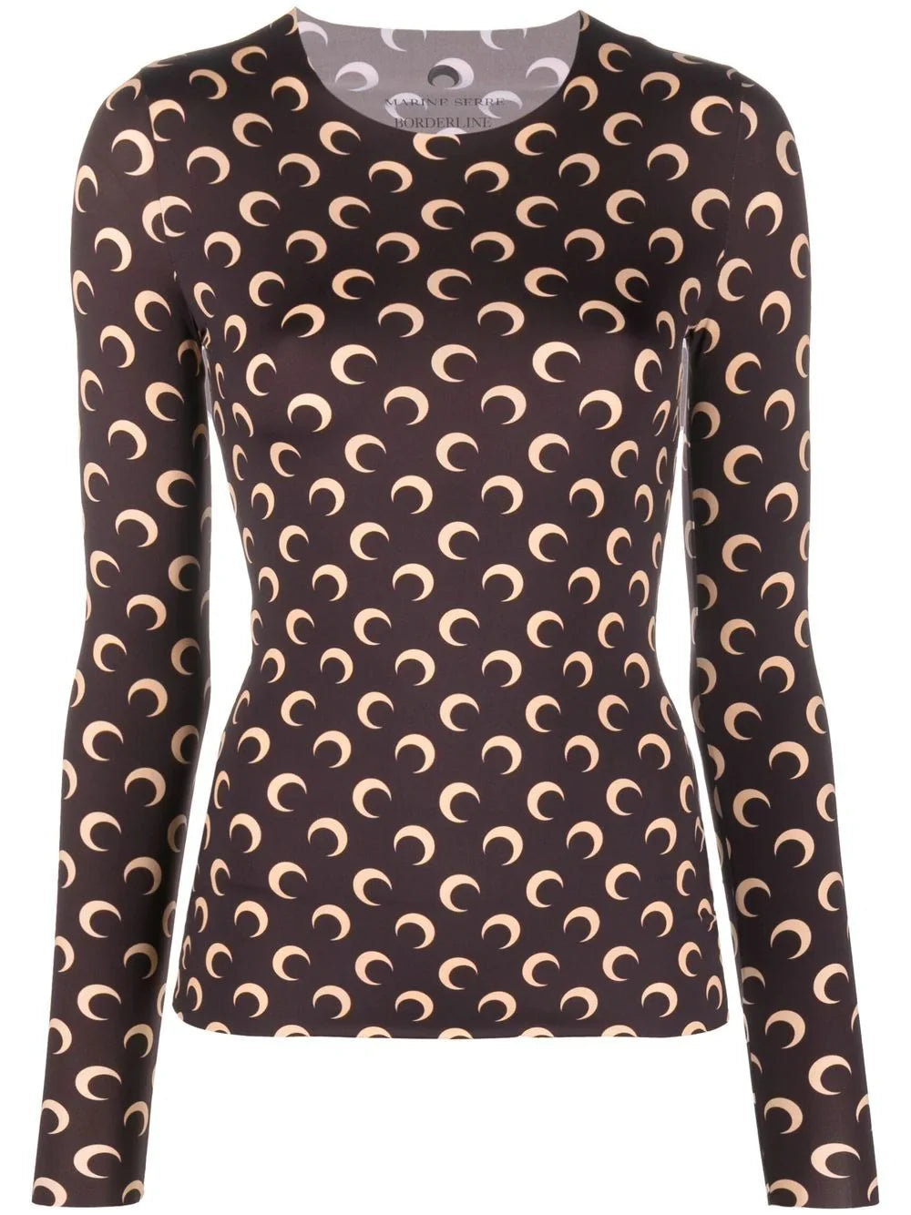 MARINE SERRE Crescent Moon-print T-shirt Brown