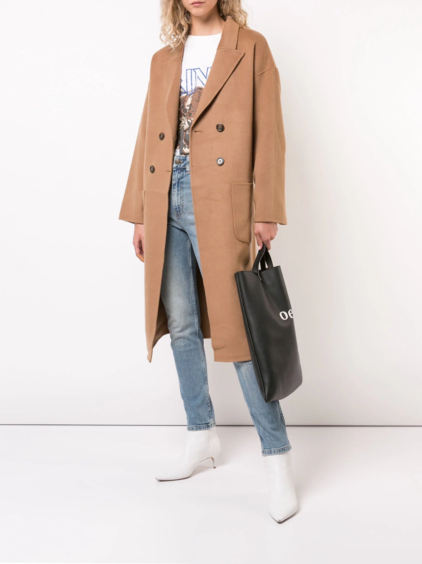 ANINE BING WOMEN Dylan Belted Double-breasted Coat Brown