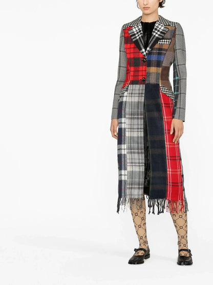 MARINE SERRE WOMEN Tartan Clash Tailored Coat Multicolour