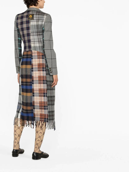MARINE SERRE WOMEN Tartan Clash Tailored Coat Multicolour