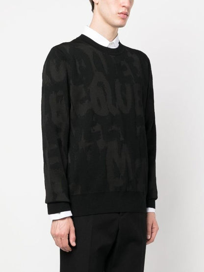 ALEXANDER MCQUEEN Graffiti Jacquard Jumper Black