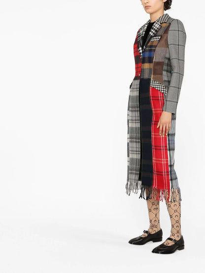 MARINE SERRE WOMEN Tartan Clash Tailored Coat Multicolour