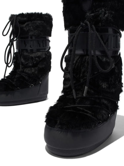 MOON BOOT UNISEX Icon Faux-fur Snow Boots Black