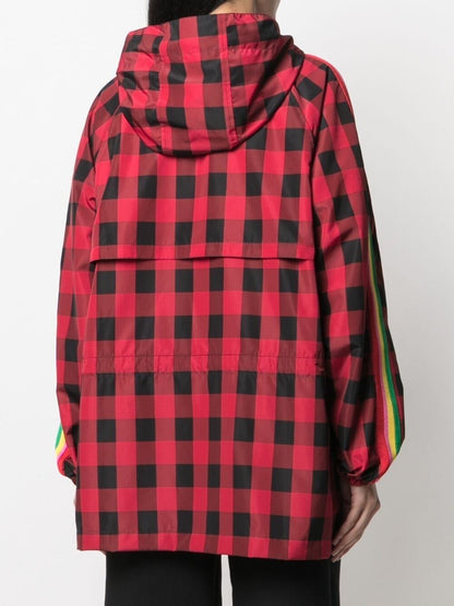 PALM ANGELS WOMEN Embroidered-logo Windbreaker Black/Red