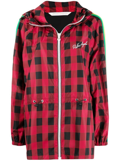 PALM ANGELS WOMEN Embroidered-logo Windbreaker Black/Red