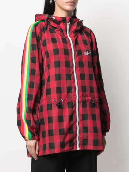 PALM ANGELS WOMEN Embroidered-logo Windbreaker Black/Red