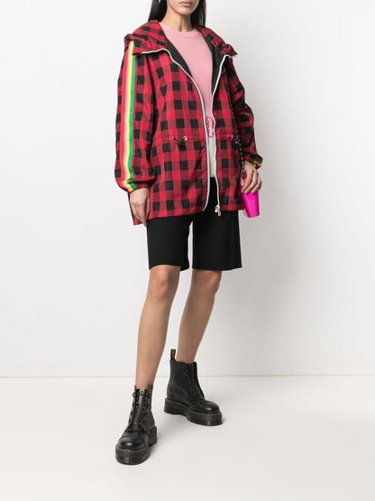 PALM ANGELS WOMEN Embroidered-logo Windbreaker Black/Red