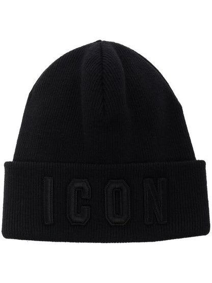 DSQUARED2 Icon Logo Patch Beanie Black