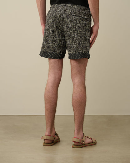 C.P. COMPANY Geometric-Print Swimming Shorts Black/Milk White