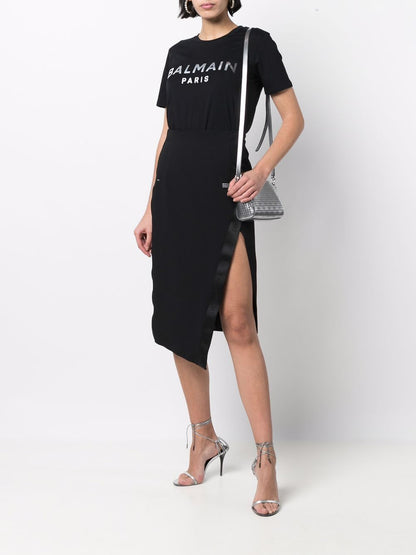 Balmain foiled logo-print cotton T-shirt