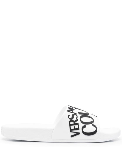 VERSACE Logo-print Pool slides White