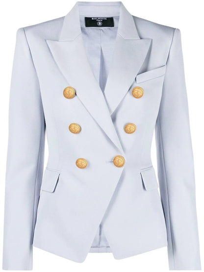 BALMAIN WOMEN 6 Button Blazer Light Grey