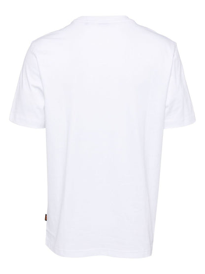 BOSS Moon Graphic Print Cotton T-Shirt White