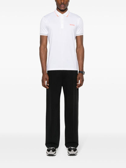 BOSS Logo-Print Paul Pro Polo Shirt Natural