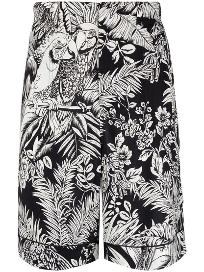 PALM ANGELS Jungle Parrots Shorts Black