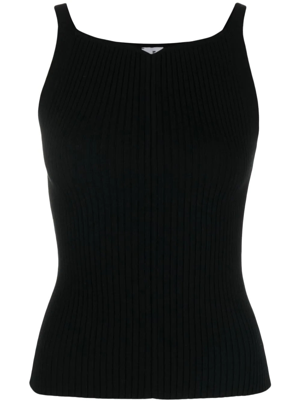 COURRÉGES WOMEN Rib Knit Swallow Tank Top Black