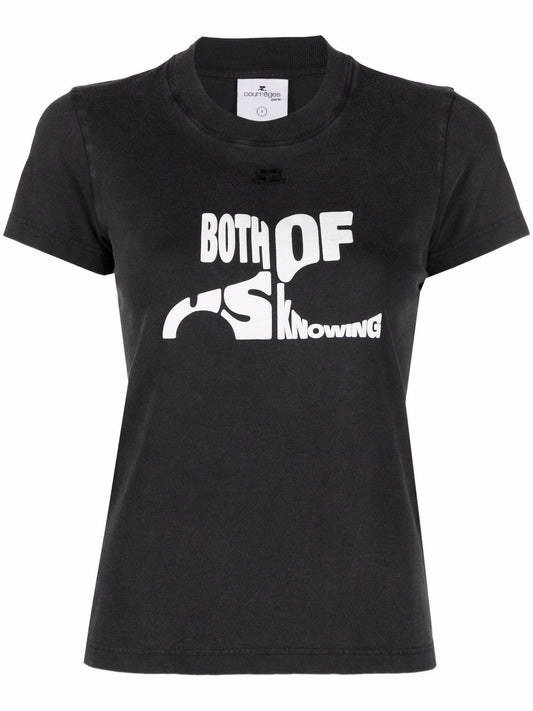 COURRÈGES WOMEN Both Of Us Knowing T-Shirt Black