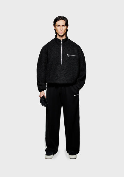 MKI MIYUKI ZOKU Boucle Quarter Zip Sweatshirt Black