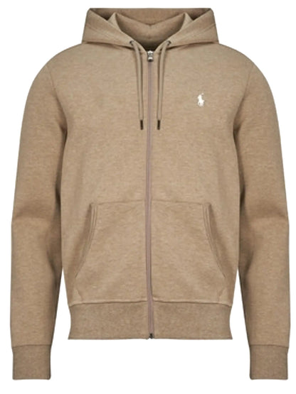 RALPH LAUREN Double-Knit Full-Zip Hoodie Beige
