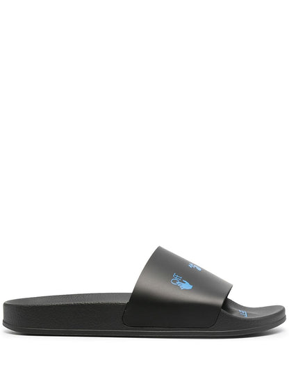 OFF-WHITE Logo Sliders Black/Blue