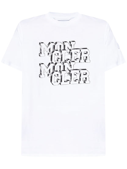 MONCLER Graphic Logo Print T-Shirt White