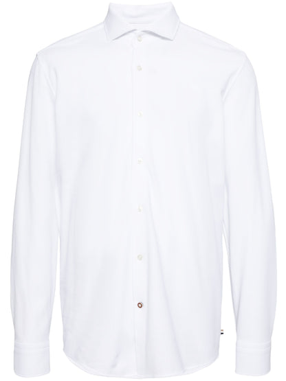 BOSS P-Hank Piqué Cotton Shirt White